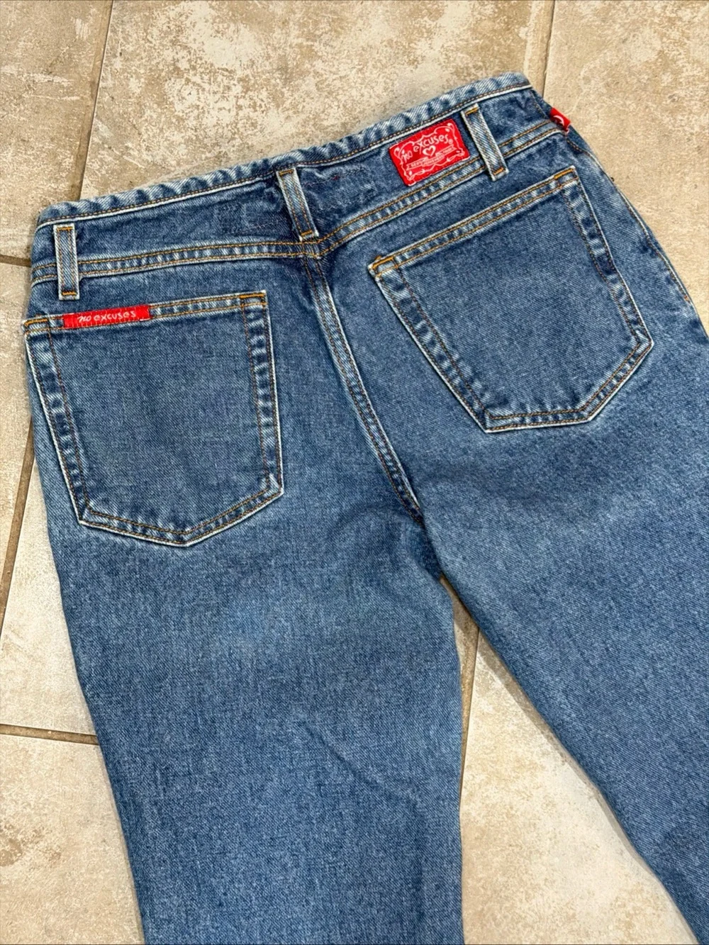 No Excuses Sexy Jeans Wear Bootcut Button Up Size 7/8 Cotton Jeans